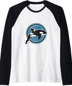 Cute Orca - I Love Orca Raglan Baseball Tee