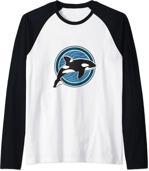 Cute Orca - I Love Orca Raglan Baseball Tee