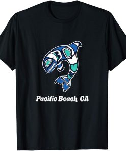 Pacific Beach CA Native American Tribal Orca Killer Whale T-Shirt